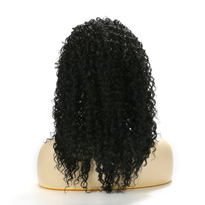 Quick Weave Synthetic Curly Half Wig Color #1B Natural Black