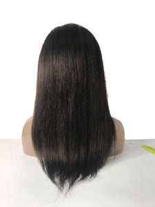 Human Virgin Hair Lace Front Wigs with Baby Hair Pre Plucked Natural Hairline for Ladies--Straight