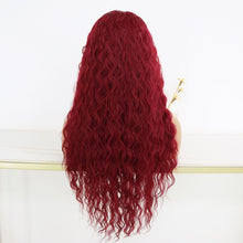 Load image into Gallery viewer, Long Burgundy Synthetic Lace Front Wigs Pre Plucked With Baby Hair 24 Inch