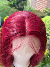 Load image into Gallery viewer, Long Burgundy Synthetic Lace Front Wigs Pre Plucked With Baby Hair 24 Inch